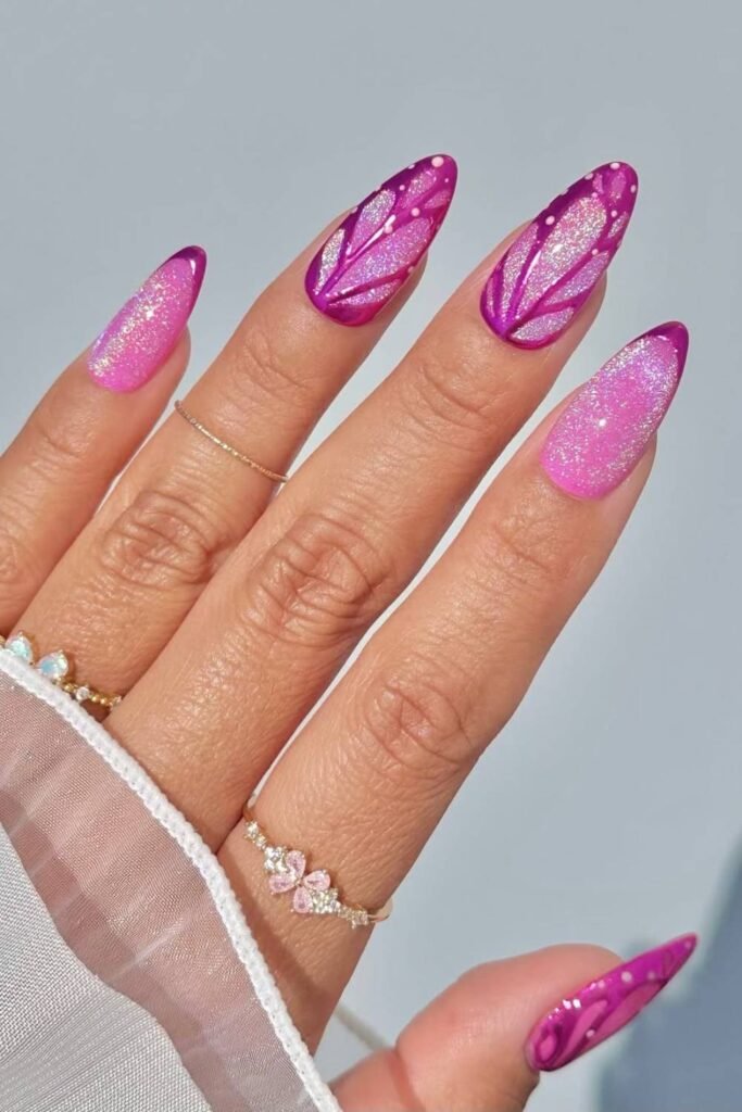 Cat eye magnetic mani that mimic butterfly wings
